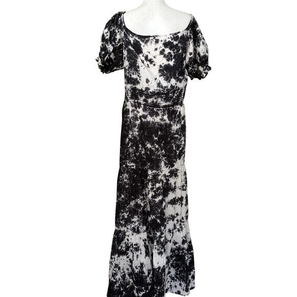 Earthbound navy/white tie dye maxidress, XXL, bohemian, festival, hippie, artsy - Picture 3 of 5